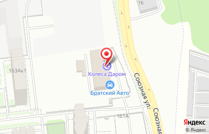 Шинный центр Колеса Даром на Союзной улице на карте