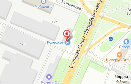 Шинный центр Колесо на Большой Санкт-Петербургской улице на карте