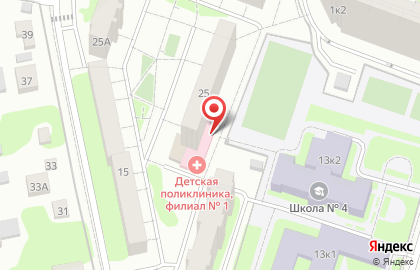 Городская детская поликлиника Педиатрическое отделение №1 в Домодедово, на Дачной улице на карте