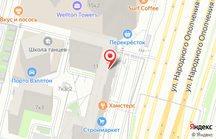 Школа танцев La prima на улице Народного Ополчения на карте