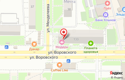 Центр красоты и здоровья Модерн на улице Воровского на карте
