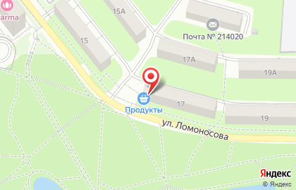 Продуктовый магазин в Смоленске на карте
