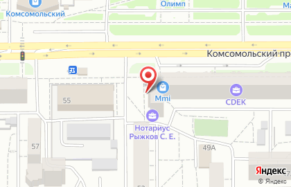 Магазин медицинских товаров Роза-Мед на Комсомольском проспекте на карте