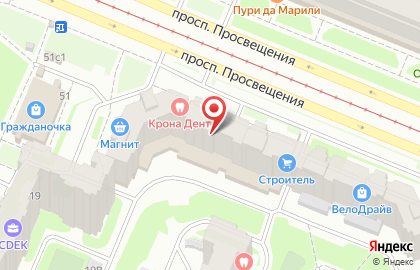 Мастерская по ремонту часов на проспекте Просвещения, 53 к1 на карте