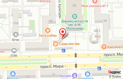 Салон связи Tele2 в Советском округе на карте