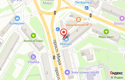 Магазин косметики и бытовой химии Магнит Косметик на площади Мира на карте