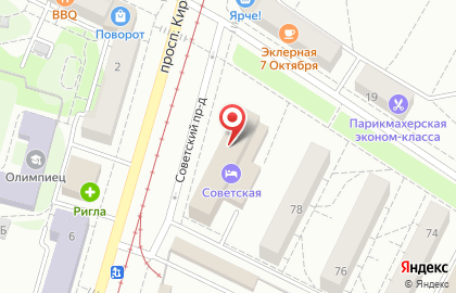Гостиница Советская на карте