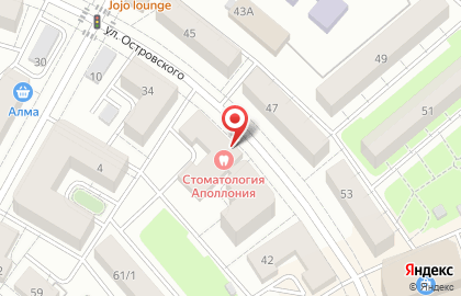 Агентство недвижимости Визит на улице Островского на карте