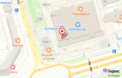 Интернет-магазин ОнлайнТрейд на проспекте Тракторостроителей на карте