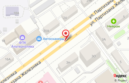 Кафе быстрого питания на улице Партизана Железняка на карте