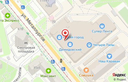 Офис продаж Билайн на улице Металлургов, 62а на карте