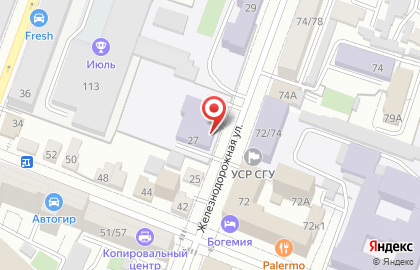 Частный детский сад Светлячок на Железнодорожной улице на карте