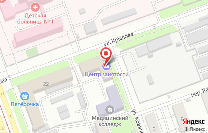 Центр занятости населения г. Челябинска на улице Ковалевской на карте