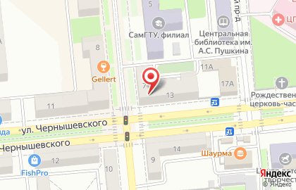 Городская столовая №51 на улице Чернышевского на карте