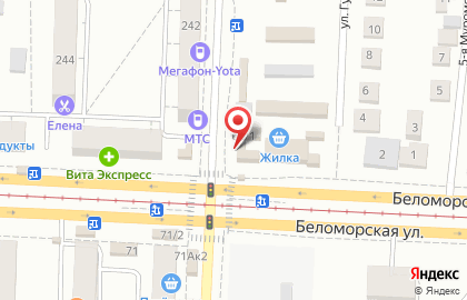 Сеть салонов связи Связной на Беломорской улице на карте