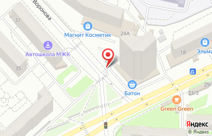 Киоск по продаже фастфудной продукции на улице Воронова на карте