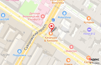 Кафе Хачапури & Хинкали на Суворовском проспекте на карте