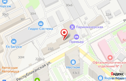Отель Премьер в Нижнем Новгороде на карте