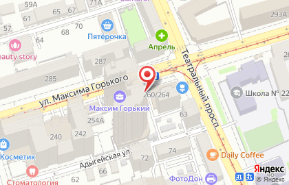 Киоск по продаже хлебобулочных изделий на улице Максима Горького на карте