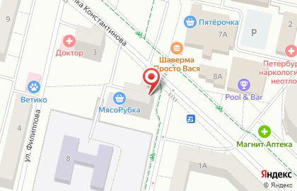 Киоск по продаже фруктов и овощей на улице Академика Константинова на карте
