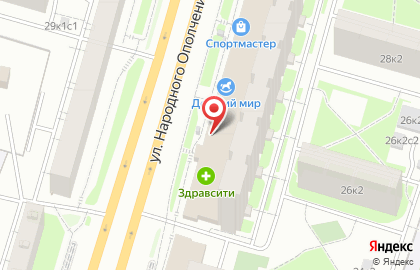BILLA на Октябрьском поле (ул Народного Ополчения) на карте