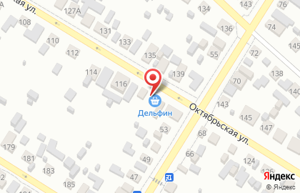 Продуктовый магазин Дельфин на Октябрьской улице на карте