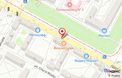ВКБ-Кредит на проспекте Металлургов на карте