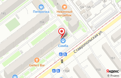Ветеринарная клиника Симба на Ставропольской улице на карте