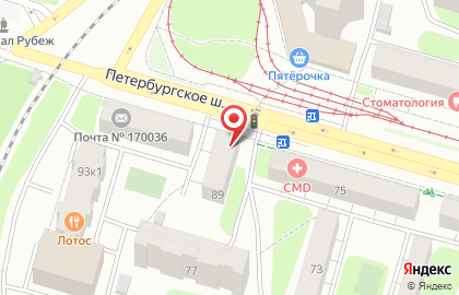 Магазин овощей и фруктов на Петербургском шоссе на карте