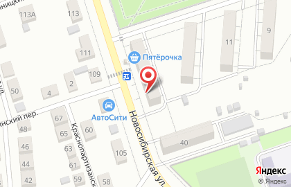 Магазин разливного пива Пена на Новосибирской улице на карте