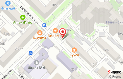 Киоск по продаже фастфудной продукции на Шелковичной улице на карте