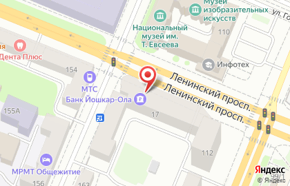 Банкомат Йошкар-Ола на Ленинском проспекте на карте