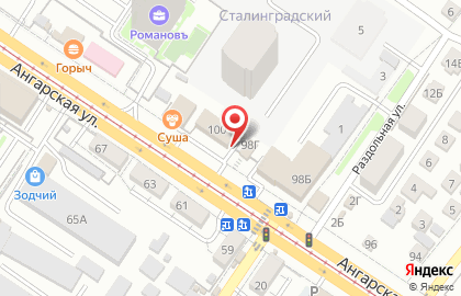 Зоомагазин Хвостофф на Ангарской улице на карте