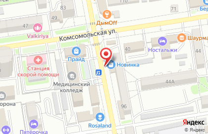 Торговый центр Новинка на Советской улице на карте