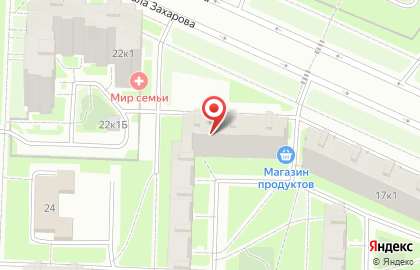 Продовольственный магазин на ул. Маршала Захарова, 15 к1 на карте