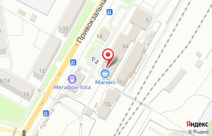 Супермаркет Магнит на Привокзальной улице на карте