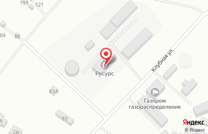 Ресурс на Клубной улице на карте