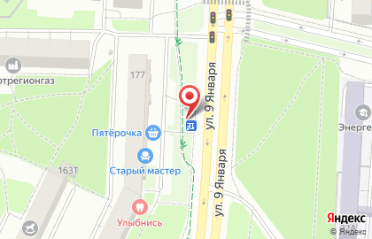 Продуктовый магазин на улице 9 Января на карте