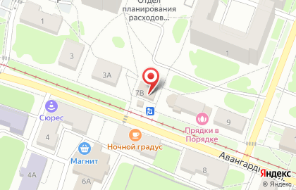 Продовольственный магазин Мясное подворье на улице Авангардная на карте