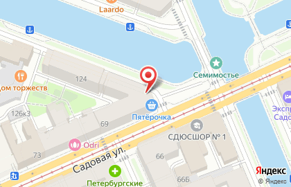 Супермаркет Пятёрочка на метро Технологический институт 1 на карте