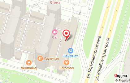 Супермаркет Пятёрочка на улице Кораблестроителей, 30/1 на карте