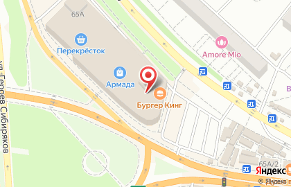 Международная сеть ресторанов быстрого питания Ташир пицца на улице Героев Сибиряков на карте