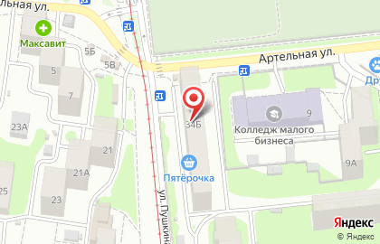 Лайм на улице Пушкина на карте