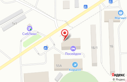 Гостиница Посейдон в Новосибирске на карте