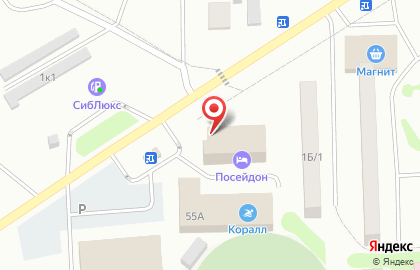 Гостиница Посейдон в Новосибирске на карте