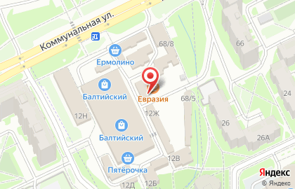 Кафе Евразия на Балтийской улице на карте