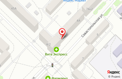 Магазин автозапчастей АвтоДеталь на Севастопольской улице на карте