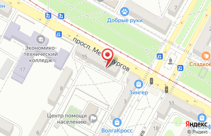 Красная линия на проспекте Металлургов на карте