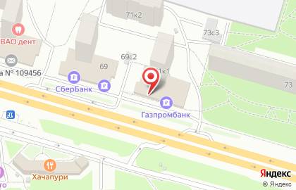 Банкомат ВТБ на Рязанском проспекте, 71 к 1 на карте