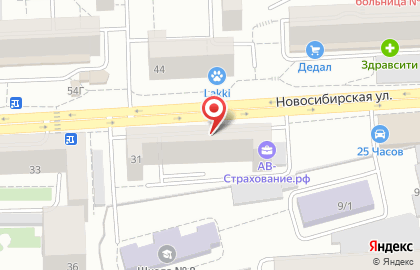 Автошкола Главная дорога на Новосибирской улице на карте